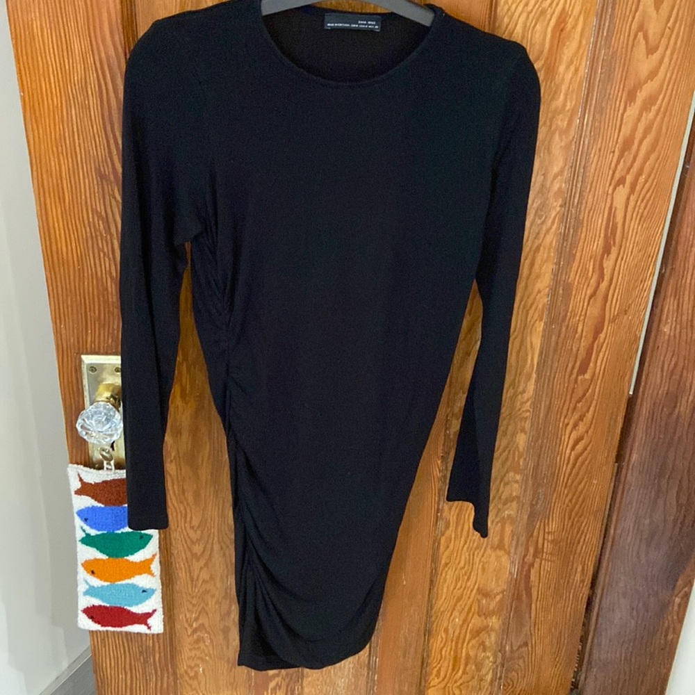 Black Zara dress with side ruche